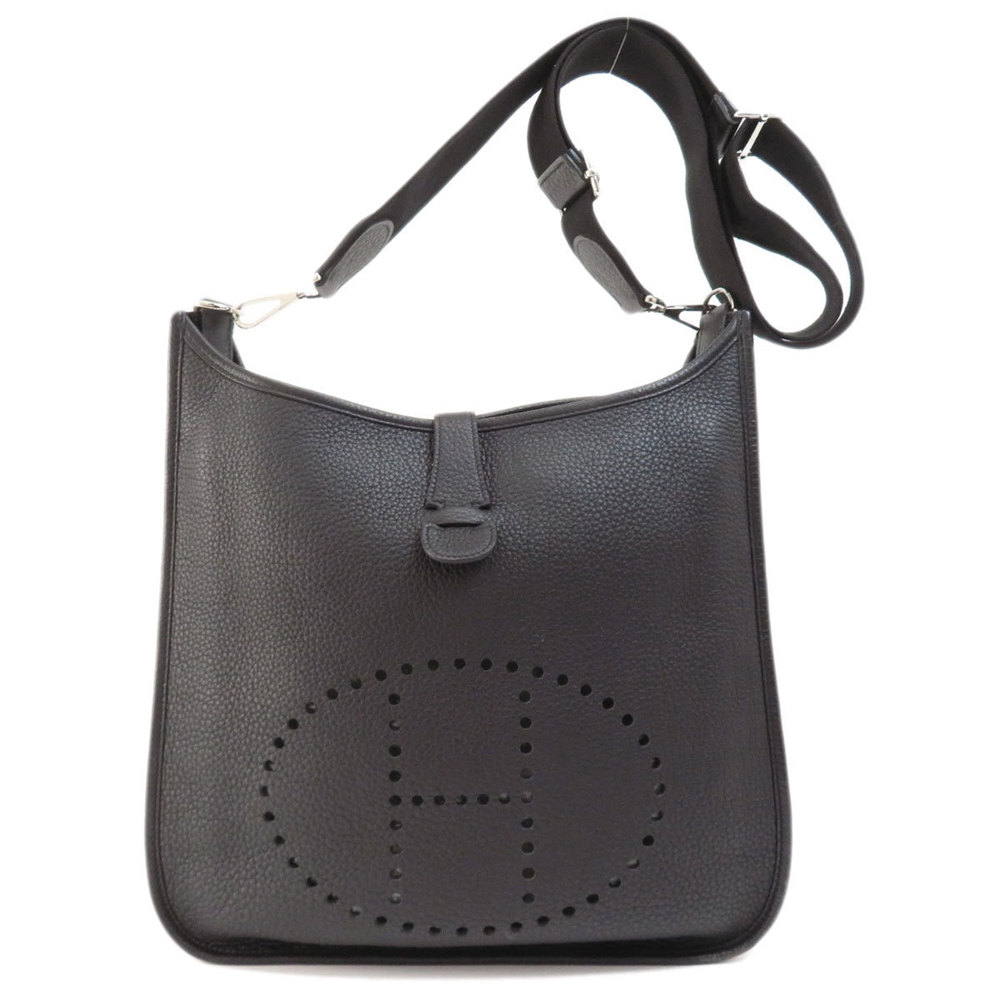 Hermes Evelyn 3 Black Silver Hardware Shoulder Bag Togo